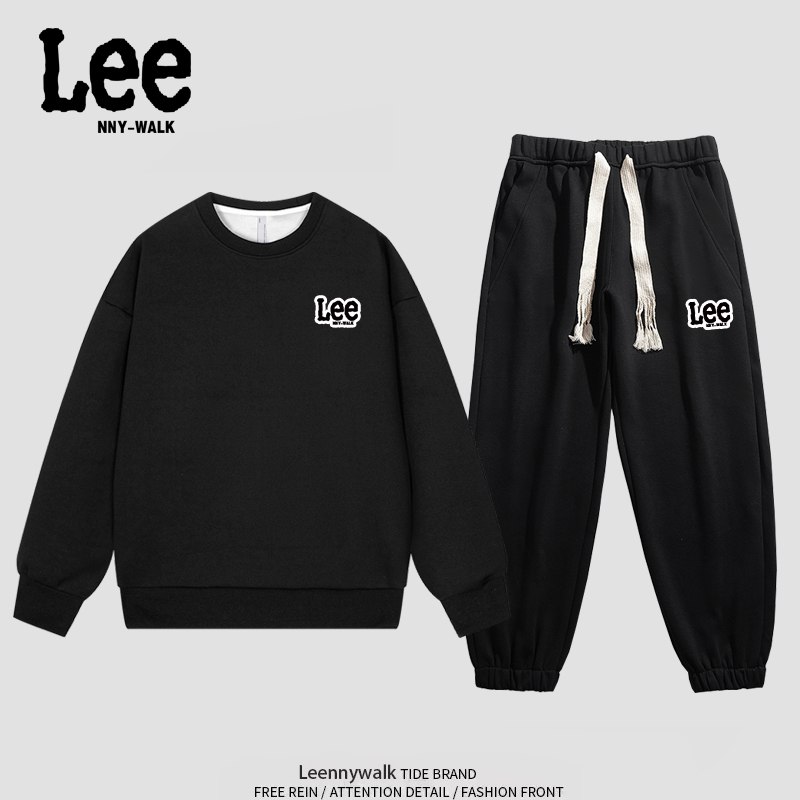 128元 多组合可选Lee男女同款卫衣+卫裤套装(9s562w6ML2L)/420G重磅高品！线下一件100老罗直播间同款卖了2000多套