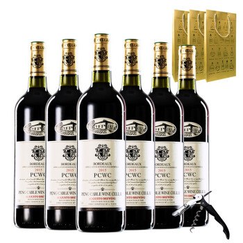 【京东快递】法国原瓶进口AGS奥古斯干红葡萄酒 750ml*6  199元 