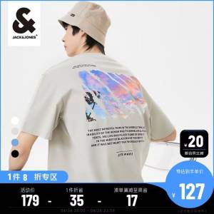 103元【JackJones旗舰店】杰克琼斯新款纯棉情侣短袖)7L3Jdm7woge)/ CZ11//多款可选，杰克琼斯爆款T恤