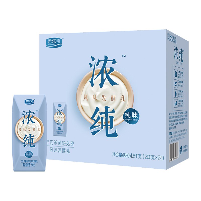 宝贝页下169-35券君乐宝 浓纯酸奶纯味益生菌风味发酵乳200g*24礼盒装 拍3件【108.76】