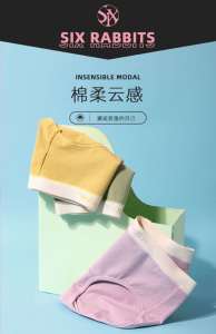 5件 拍5件39.5元【六只兔子官方旗舰店】轻薄柔软纯棉舒适抗菌内裤(8jNmXq2aomf)/ 六只兔子的内衣裤反馈超好