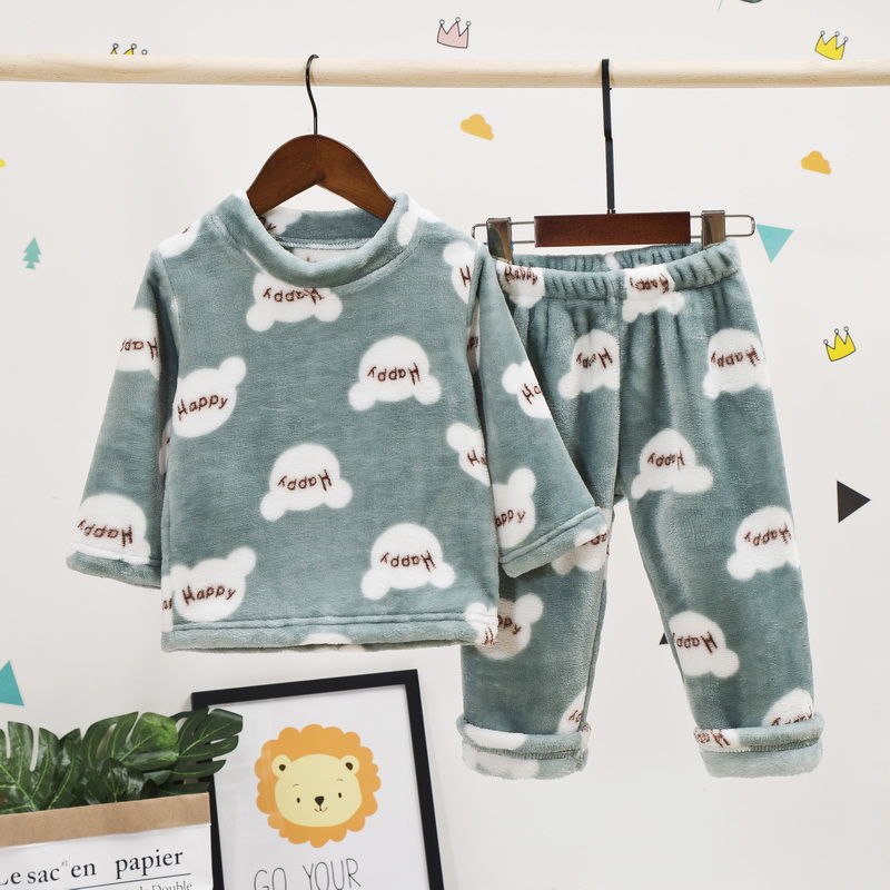 儿童珊瑚绒家居服，大小童适用 