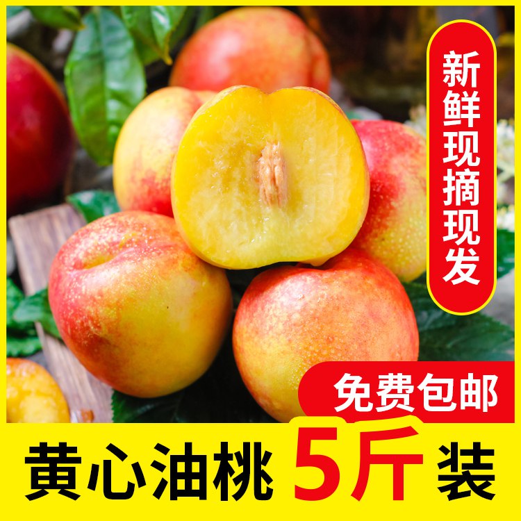 先领券 拍下15.9亓黄心油桃新鲜水果5斤  (BVBK1rTez13)
