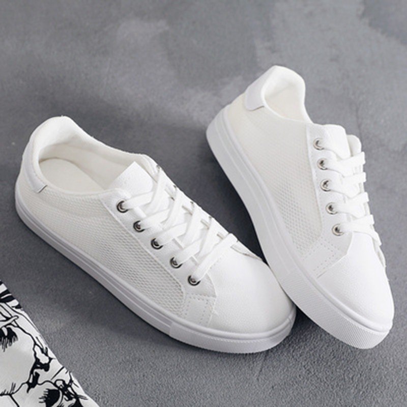 0点！春季韩版防滑网面时尚小白鞋17.9元