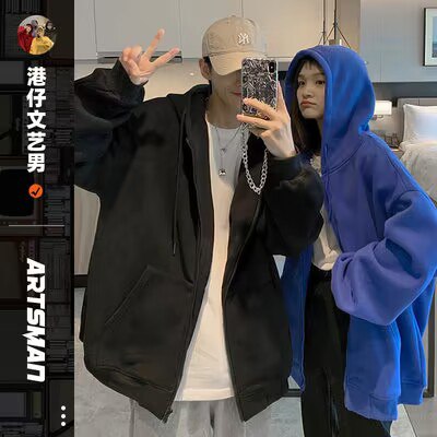 0点开始   29元【港仔文艺男】纯色开衫男春秋卫衣(1muE2xW3uOb)/ CZ1111男女都能穿，1000w粉丝大店，潮牌系列为主，质量是没得说～