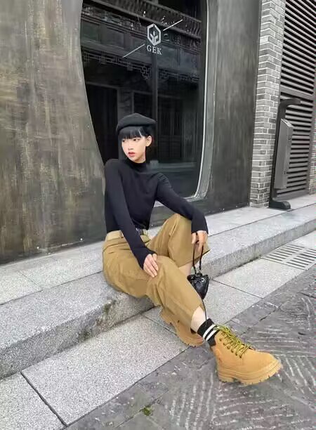 79亓起 【三福官旗】大黄靴经典复古工装马丁靴)W65pWYSynNr)/ CZ11//