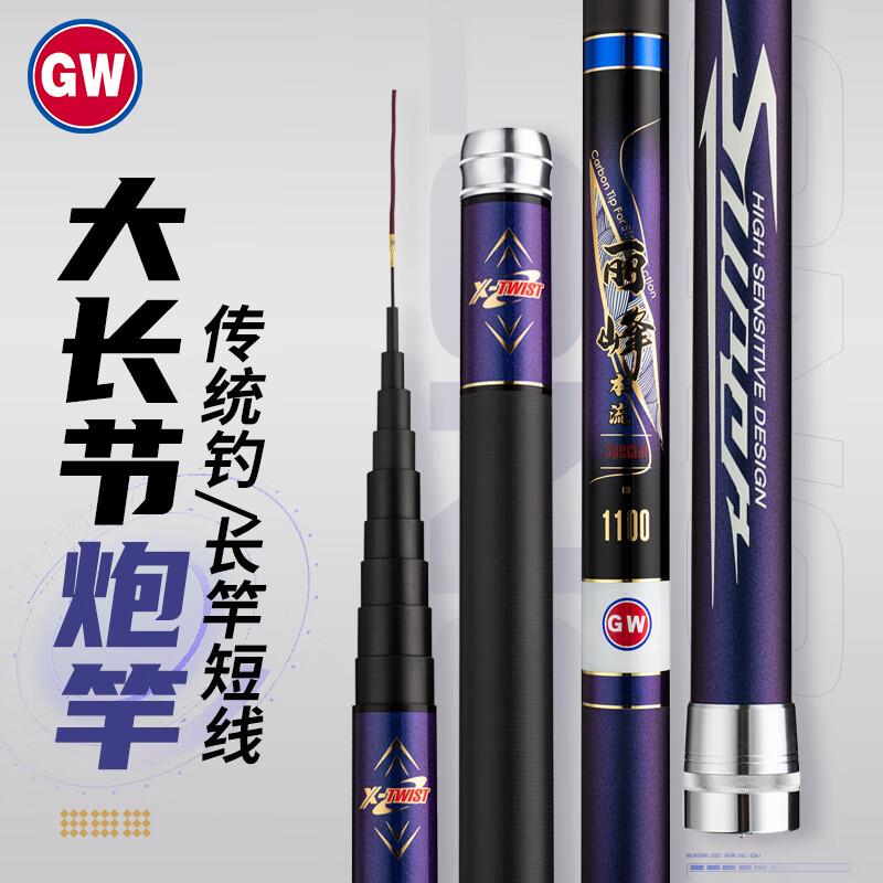 7折券叠加商品4折 拍下44亓光威鱼竿手竿8米丽峰本流炮竿28调大长节传统钓长竿钓鱼竿超轻超硬