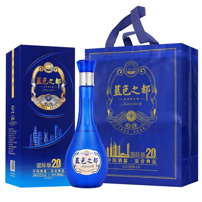 蓝色之都 国际版蓝色之都浓香型52度500ml*6瓶