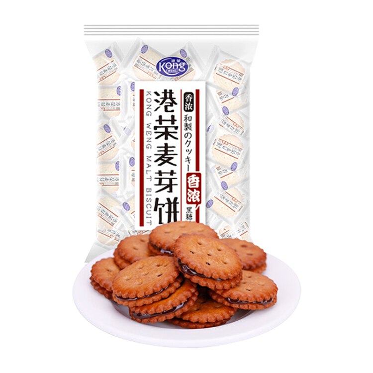 港荣蒸蛋糕 黑糖麦芽夹心饼干106g*1袋 饼干蛋糕
