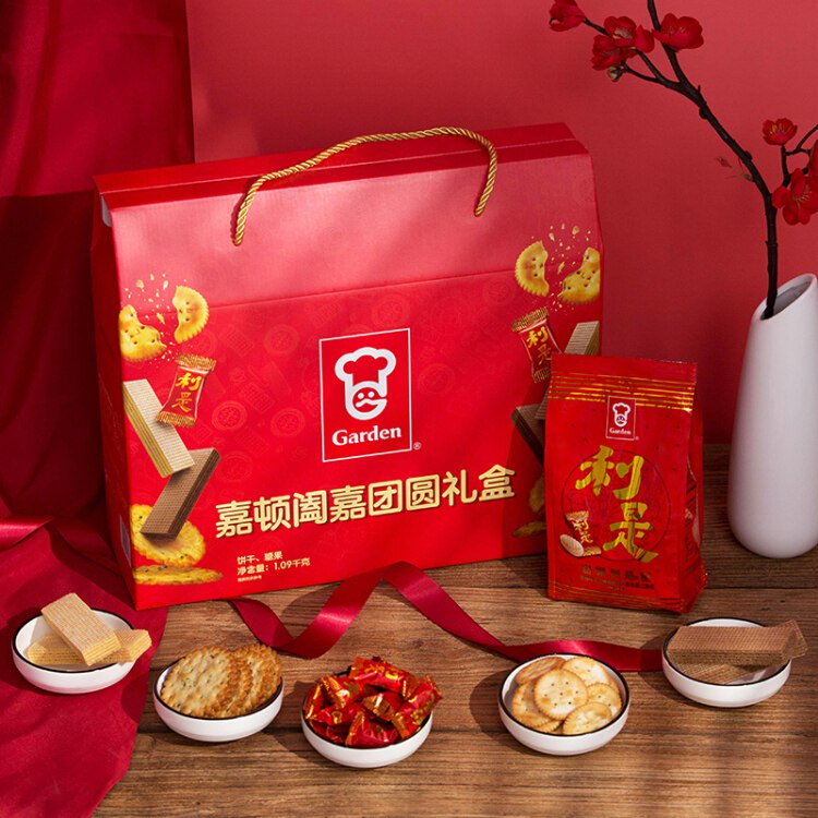 【M京东】 到手 35元嘉顿阖嘉团圆饼干过年节庆送礼佳品休闲零食年货大礼盒1090g 