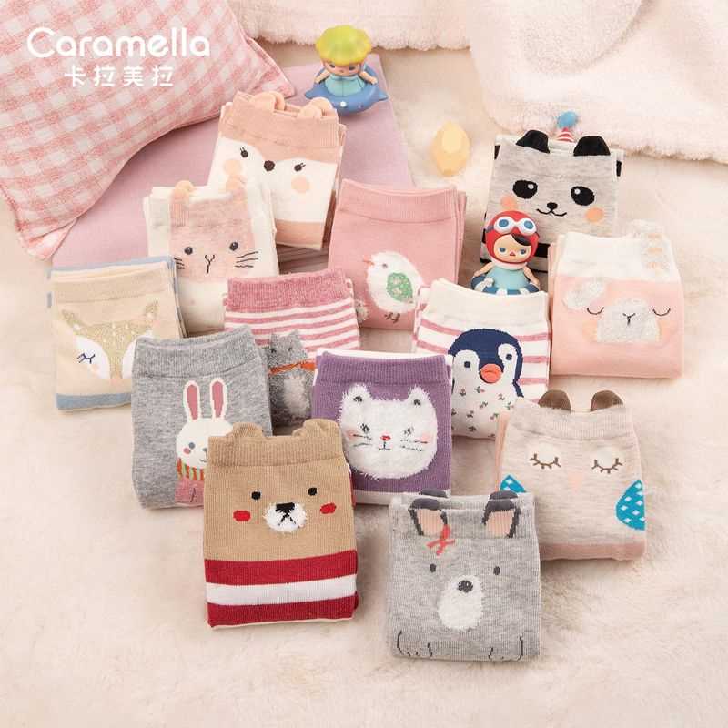 19.9元 caramella冬季中筒加厚女袜6双(hkI5csdbYld)/