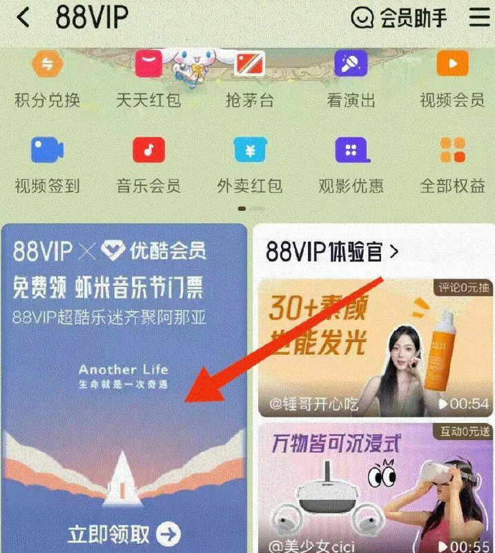 10点/14点/20点手淘搜：88vip  可抢0.01亓 优酷svip月咔/电影周边等，去试试
