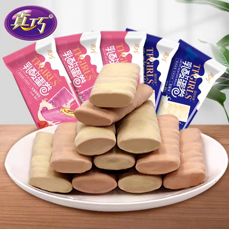 0点开始  真巧旗舰店早餐乳酸蛋卷饼干28枚 (ptJA1Efslpf)  9.9元