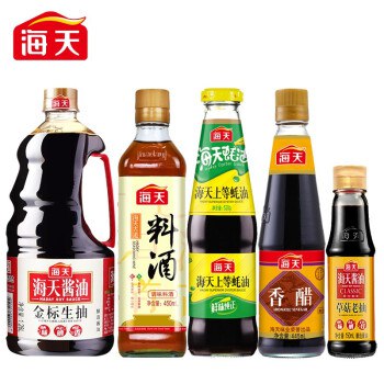 这个补货~【京东】海天 金标 调料豪华套装（生抽 料酒 耗油 香醋 老抽 ）