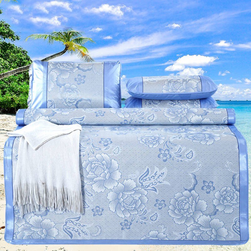 夏季冰丝凉席套装冰凉席+枕套