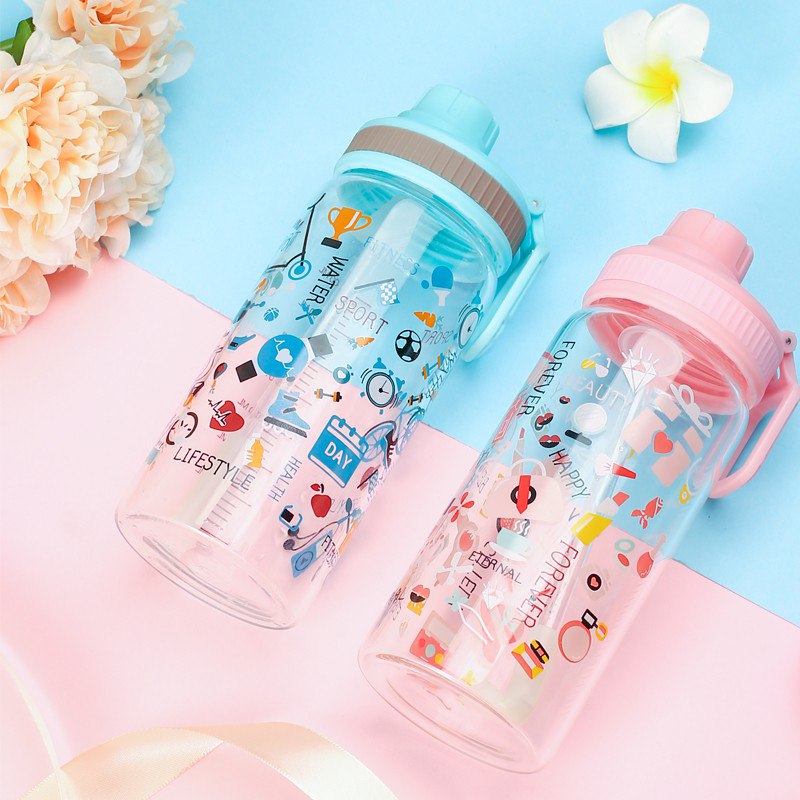 韩版可爱耐热印花玻璃杯 5.9