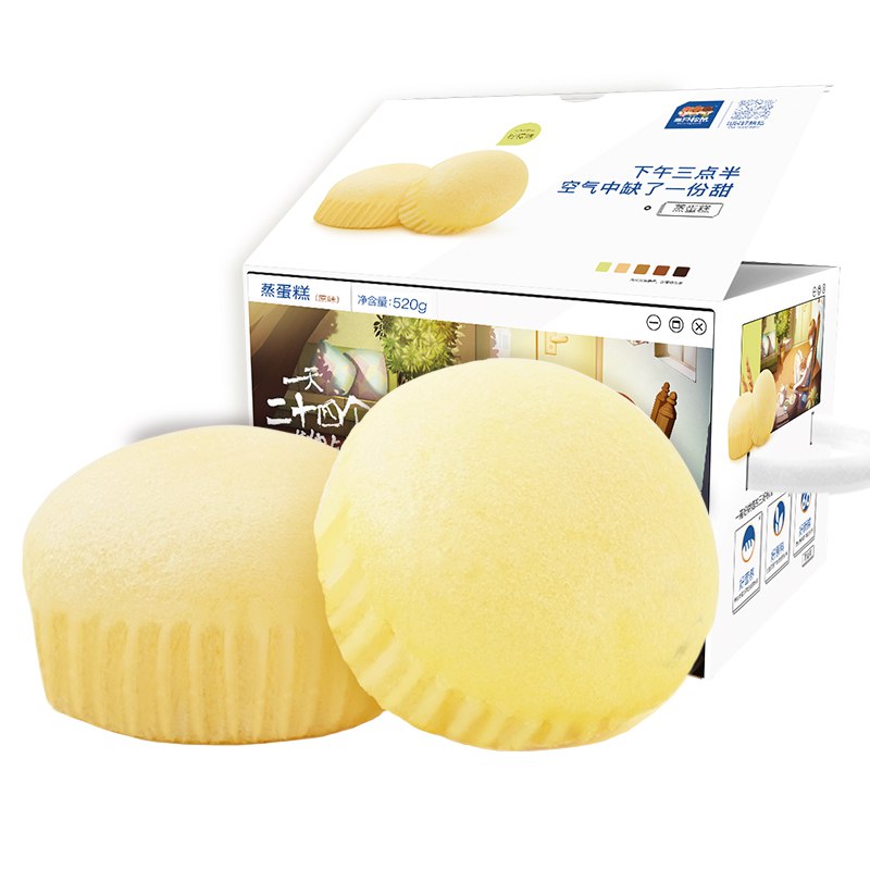 三只松鼠蒸蛋糕520g/整箱奶香味
