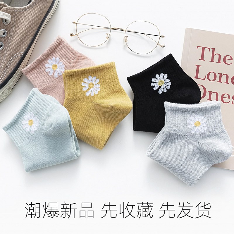 刺绣小雏菊短袜春夏薄款袜短筒10双装13.9