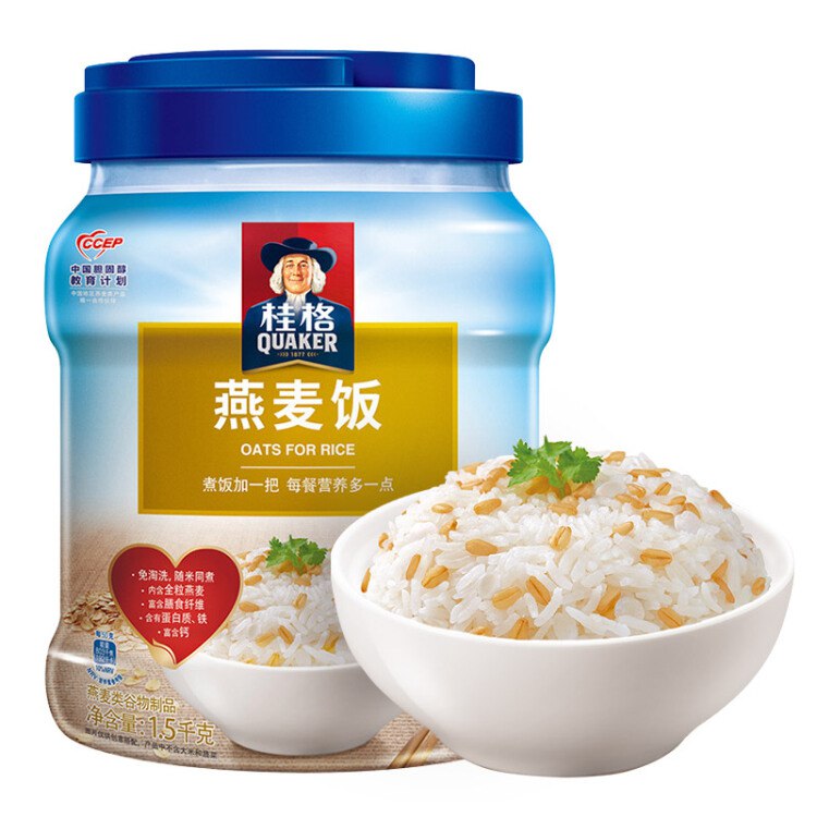 桂格（QUAKER）谷香多珍燕麦饭燕麦米 粗纤维多营养 1500g罐装  