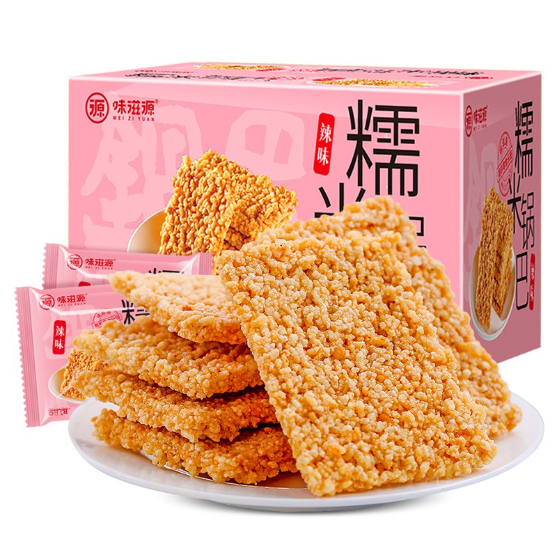 【京东自营】味滋源 休闲零食 香辣糯米锅巴500g   11.9元