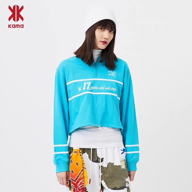 29元 KAMA旗舰店新款立领时尚卫衣女(DHeGXLSk7Id)/