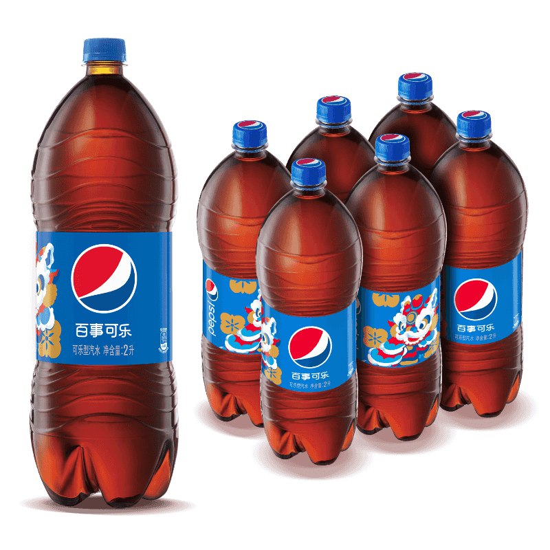 百事可乐  碳酸饮料整箱 2L*6瓶 (包装) 百事出品