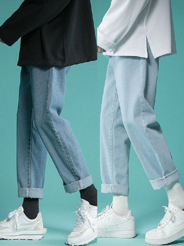 10点开始 拍下33元港仔文艺男直筒宽松牛仔裤(hEN1XLRWfNF)/