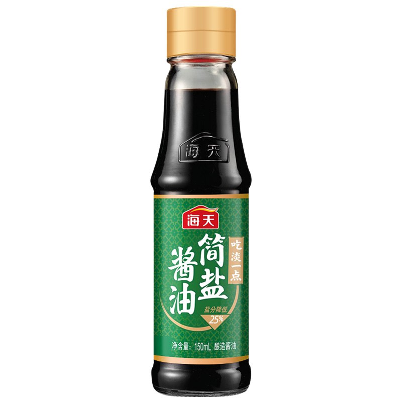 海天 简盐酱油 薄盐生抽一级酱油 150ml