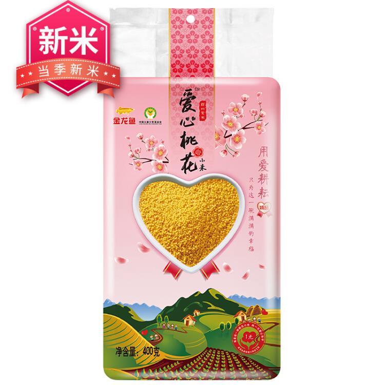 金龙鱼黄小米爱心桃花小米400g（月子米小米粥杂粮真空装粥米伴侣大米搭档）