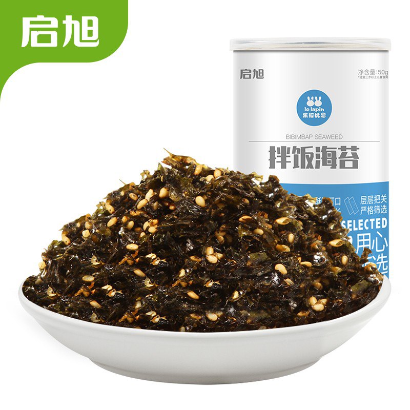 启旭哆猫猫拌饭海苔海苔碎儿童零食宝宝零食海味即食紫菜罐装50g/罐标题下领199-80券叠加3件7折，拍8件60，折合每件7.2