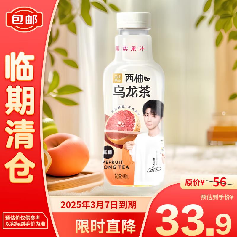 金尘茶 西柚乌龙茶饮料 480ml*15 临期 18