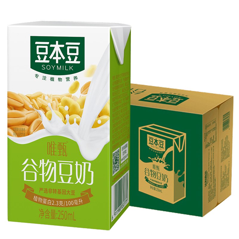 【京东】豆本豆  唯甄谷物豆奶250ml*24盒