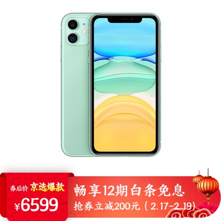 iPhone 11 256GB 绿色劵后价：6599 