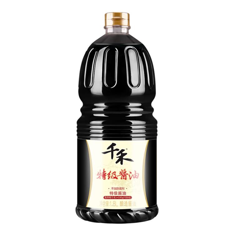 【京东自营】千禾酱油特级酱油不加防腐剂1.8L