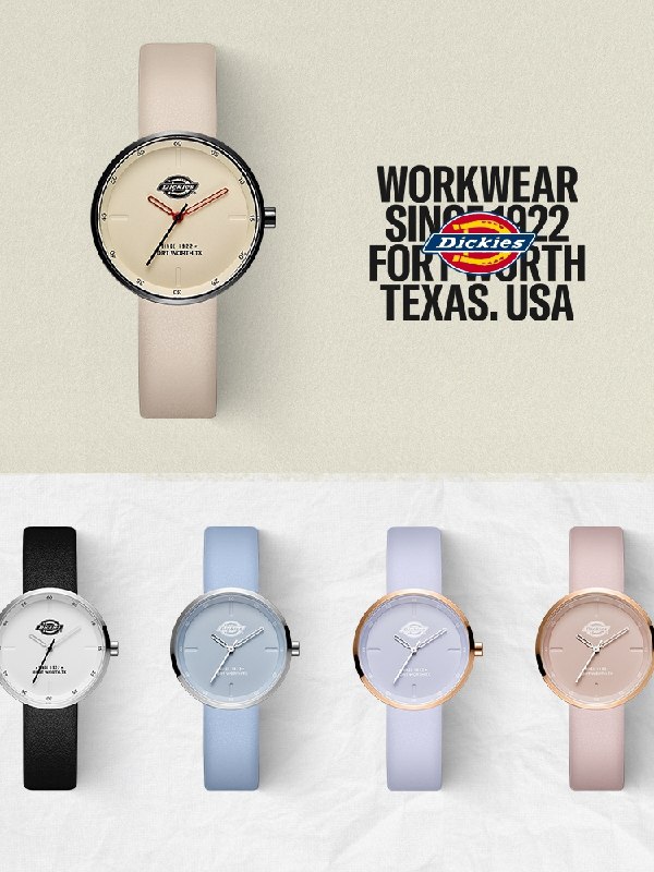 99元 Dickies手表旗舰店Dickies小众复古皮带石英表(uatXXq38xbA)/