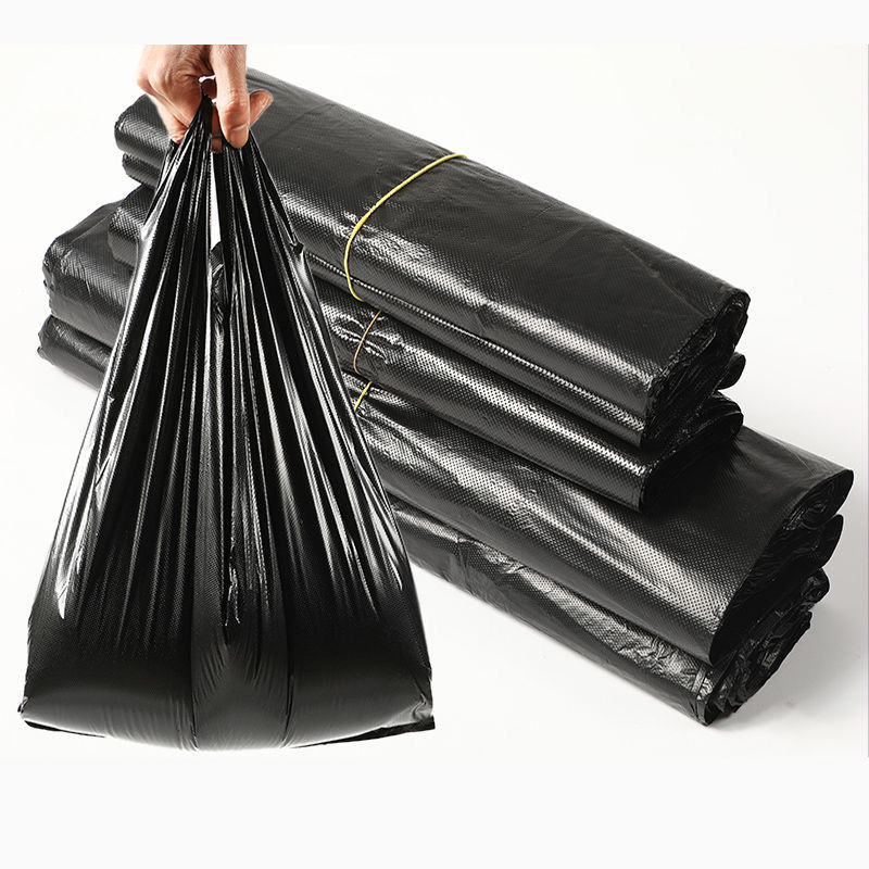 垃圾袋家用加厚手提塑料袋家庭背心式一次性厨房酒店黑色袋子批发2.6元