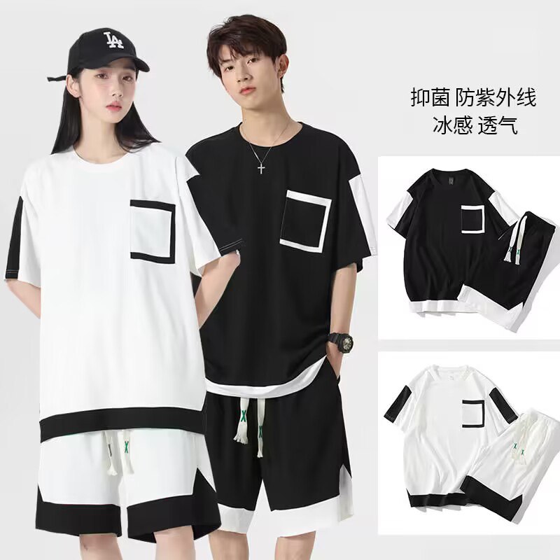 0点 59.9💵【妃诗琳旗舰店】高定款情侣运动套装短裤+短袖)j7Bxdugt2cc)/ CZ11//冰感透气抗菌！UPF50+整套划算，送运费险放心拍！