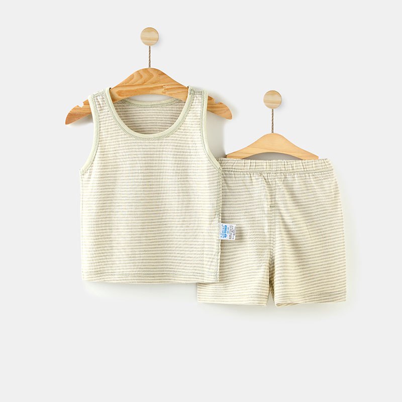 14.9亓 萌童之旅旗舰店婴儿薄款彩棉背心套装(nXLy2oG5kPs)/