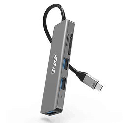 【京东】BYEASY Type-C 扩展坞（USB3.0*3+SD/TF卡） 39元包邮