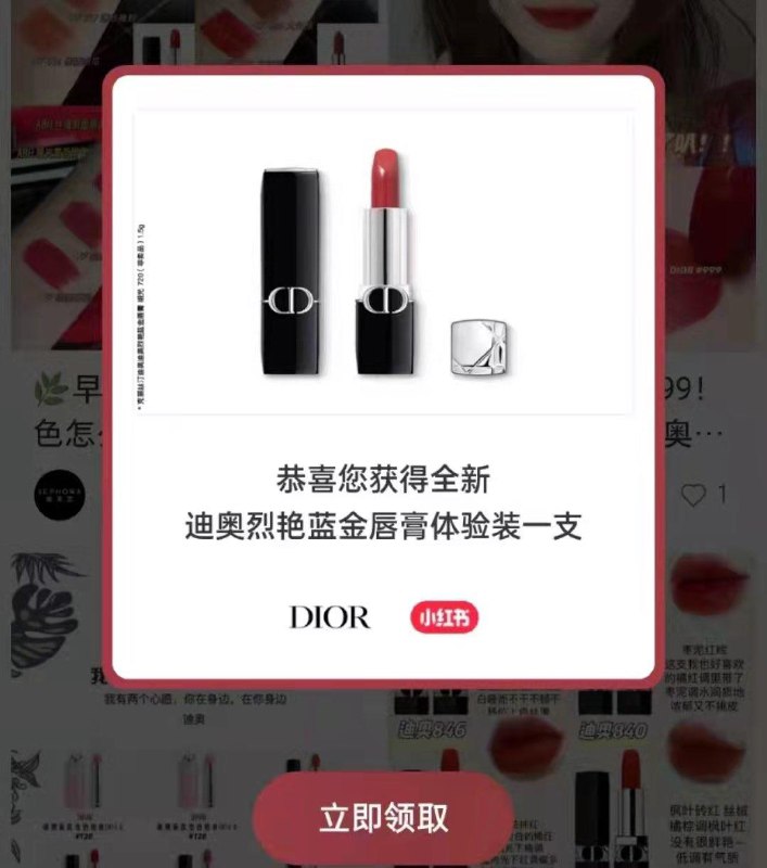 小红薯搜:迪奥烈艳蓝金唇膏