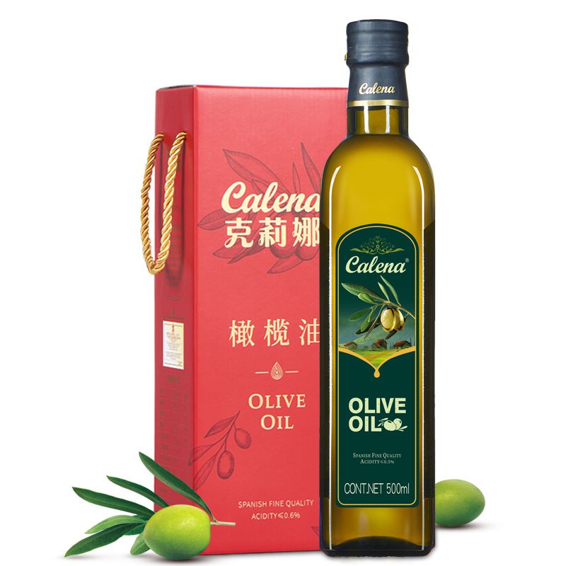 克莉娜 calena 压榨纯正橄榄油500ml*1礼盒装