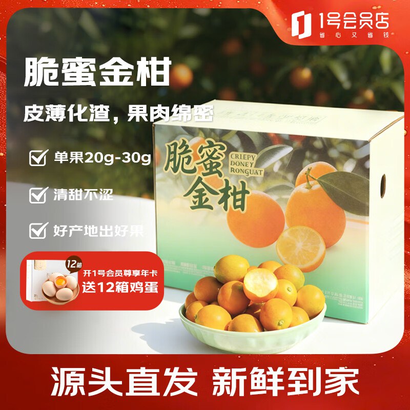 【自营】趣尝鲜 大凉山脆蜜金柑 2斤