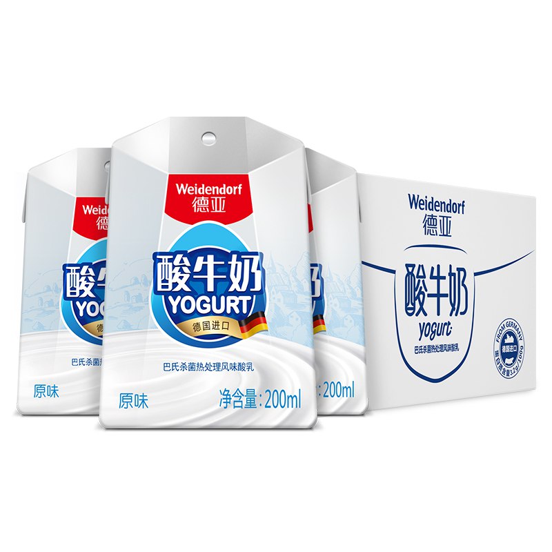 【京东自营】德亚  常温原味酸牛奶 200ml*12盒