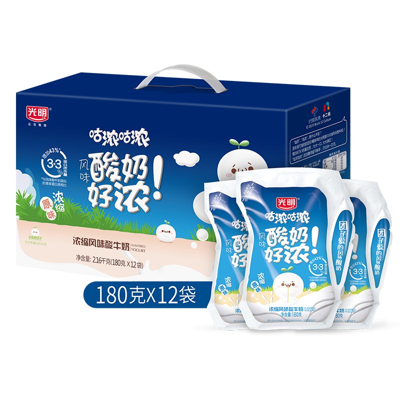 【京东】之前如领过119-40生鲜券光明咕浓咕浓原味180g 12