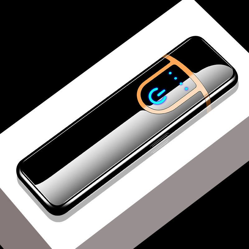 指纹感应打火机 无声超薄防风 USB电创意潮女士送男友