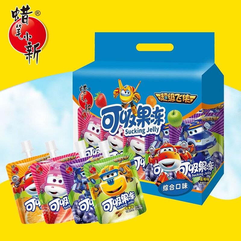 9.8元【蜡笔小新】吸吸果冻超级飞侠联名680g草莓/香桔/蓝莓/苹果混合味(Qcaz2sjFJtG)/这种吸吸果冻 超市1小袋3块钱夏天必备的 多囤一点超划算