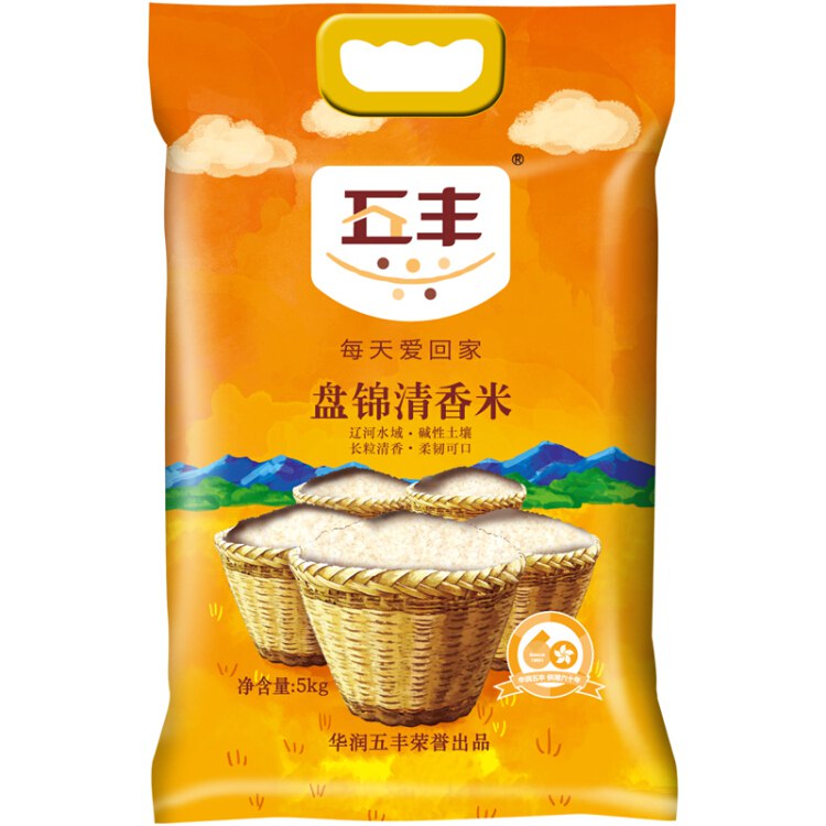 【京东自营】华润 五丰 东北大米 盘锦大米 盘锦清香米5kg