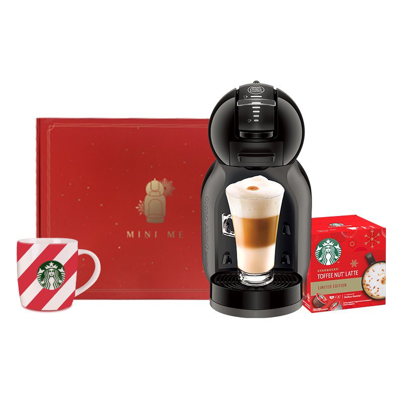 雀巢多趣酷思x星巴克 新品入门套组 含MiniMe黑色咖啡机+太妃拿铁咖啡胶囊+马克杯