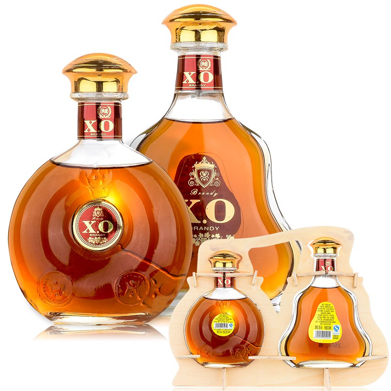 法国原液进口白兰地玲珑洋酒， 过节送礼自饮佳品， 玲珑手提架248ml4支装