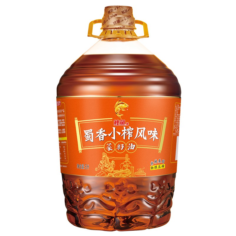 鲤鱼牌 非转基因 物理压榨 蜀香小榨风味菜籽油5L*2件 69元